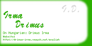 irma drimus business card